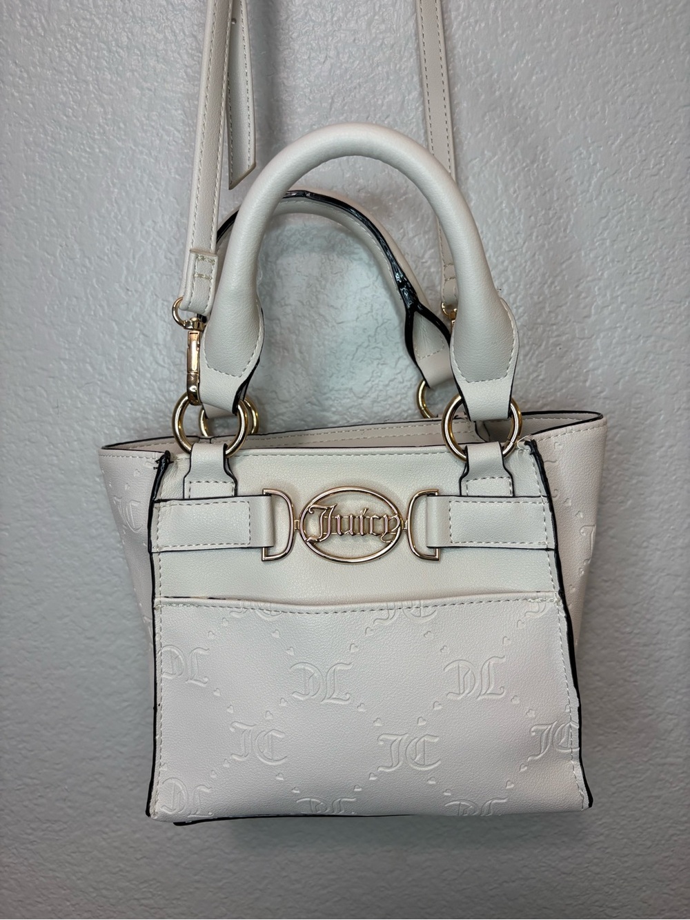 Juicy Couture White Mini Tote with Gold Hardware